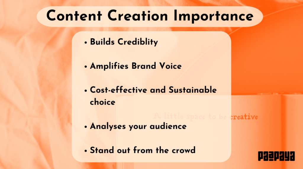 This image shows Paapaya's five crucial reasons why creating website content is essential. 