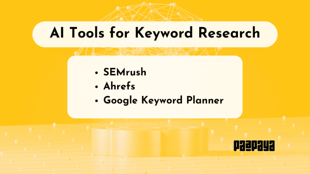 This image shows AI tools for keyword research