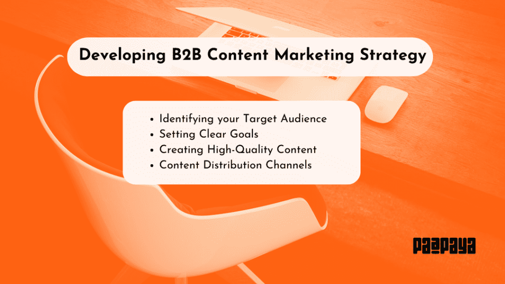 This image shows Paapaya's strategies to develop B2B content marketing strategy 