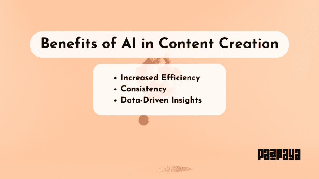 This image shows benefits of ai in content creation